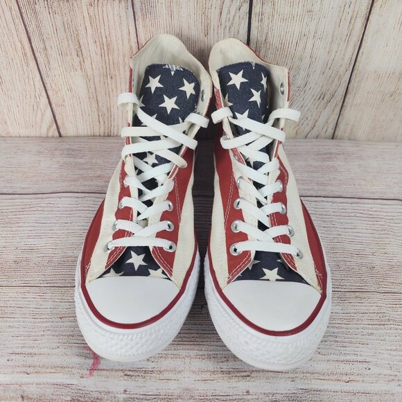 Converse All Star American Flag Shoes Chuck High Top Mens Size 9 USA Sneakers - Picture 3 of 8
